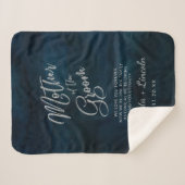 ネイビー新郎の母に輝く引用文 シェルパブランケット (正面(横))