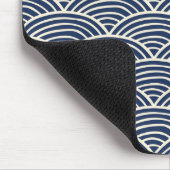 ネイビー日本のブルー海波 マウスパッド (コーナー)