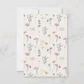 ネイビー春ワイルドフラワーメドウブライダルシャワー サンキューカード (裏面)