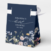 ネイビー春ワイルドフラワーメドウブライダルシャワー フェイバーボックス (裏面サイド)