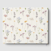 ネイビー春ワイルドフラワーメドウ庭園の結婚式 ゲストブック (裏面)