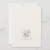 ネイビー春ワイルドフラワーメドウ庭園の結婚式 招待状 (裏面)
