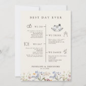 ネイビー春ワイルドフラワーメドーガーデンプログラム 招待状 (正面)