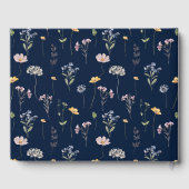 ネイビー春ワイルドフラワー結婚メドウの写真 ゲストブック (裏面)