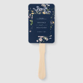 ネイビー春ワイルドフラワー結婚牧草地のタイムライン ハンドファン (正面)