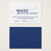 ネイビー書道はゲームのカードの数を推測 (正面&裏面)