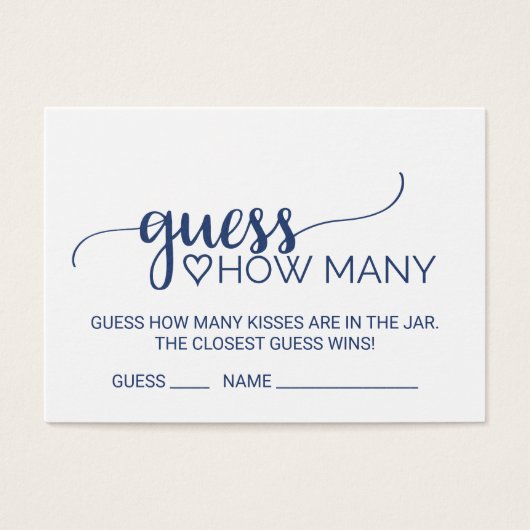 ネイビー書道はゲームのカードの数を推測 (正面)