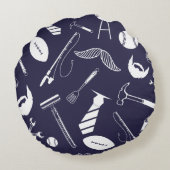 ネイビー最高のブルーデイ ラウンドクッション (裏面)