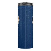 ネイビー最高のブルーパパ父の日3写真コラージュ タンブラー (裏面)