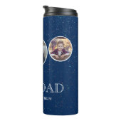 ネイビー最高のブルーパパ父の日3写真コラージュ タンブラー (回転右)