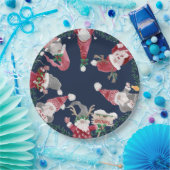 ネイビー格言レッドグレークリスマスウォーターの色の葉 ペーパープレート (パーティー)