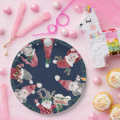 ネイビー格言レッドグレークリスマスウォーターの色の葉 ペーパープレート (パーティー)