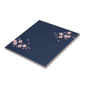 ネイビー桜の枝 タイル (側面)