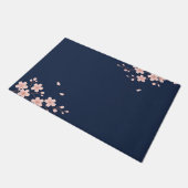 ネイビー桜の枝 ドアマット (アングル)