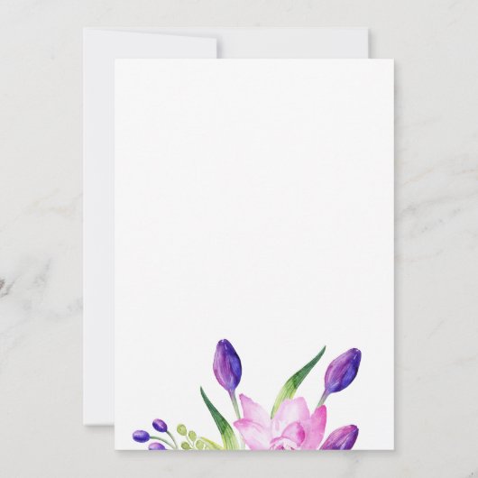 ネイビー梅の上品なエレガントフローラ感謝祭パーティー 招待状 (裏面)