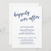 ネイビー楽しく過ごしカジュアルたモダン披露宴 招待状 (正面/裏面)