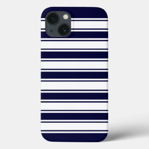 ネイビー横ストライプ線 iPhone 13ケース