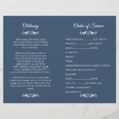 ネイビー水彩雲写真葬式プログラム (裏面)