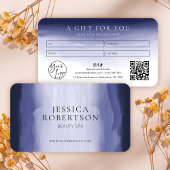 ネイビー水彩髪のサロンスパギフト証明書