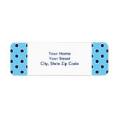 ネイビー水玉模様オンスカイブルー住所 シール (正面)