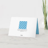 ネイビー水玉模様オンライトブルー誕生日カード カード (裏面)