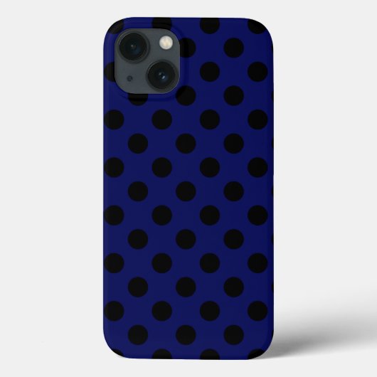 ネイビー水玉模様ブルーCase-Mate iPhone casの黒 Case-Mate iPhoneケース (裏面)