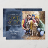 ネイビー水色と金ゴールド シーズンカード (正面/裏面)