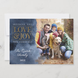 ネイビー水色と金ゴールド シーズンカード