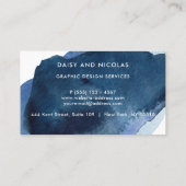 ネイビー水色グラフィックデザインすべての業種 名刺 (裏面)