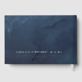 ネイビー水色シルバースクリプトエレガントな結婚式 ゲストブック (裏面)