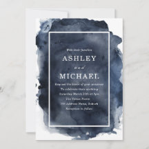 ネイビー水色スプラッシュホワ縁どイ結婚ーズ