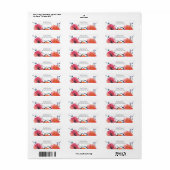 ネイビー水色フローラ結婚の住所 シール (フルシート)