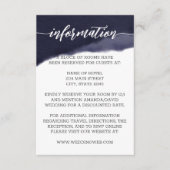 ネイビー水色ブラシストロ結婚ーク エンクロージャーカード (正面)