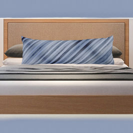 ネイビー淡い色のブルーストライプの抱き枕 ボディピロー