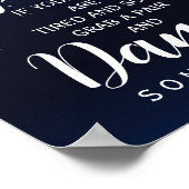 ネイビー灯列ビーチサンダル結婚の標識 ポスター (角)