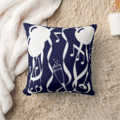 ネイビー無地のピローバック白部分yお祝い クッション (ブランケット)