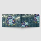 ネイビー牡丹とターコイズバラフローラ結婚ズ ゲストブック (全面)