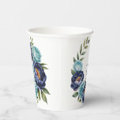 ネイビー牡丹とターコイズバラフローラ結婚ズ 紙コップ (右)