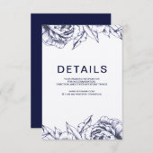 ネイビー牡丹シンプル情報カード エンクロージャーカード (正面/裏面)