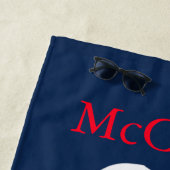 ネイビー王室のクラシックロブスターカスタム ビーチタオル (インサイチュ)