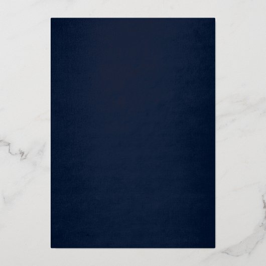 ネイビー王室のスクロールフローラ蝶キンセアニェラ 箔招待状 (裏面)