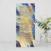 ネイビー王室のブルーと金ゴールドエレガントな結婚式 プログラム (スタンド正面)