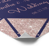 ネイビー王室のブルーバラ金ゴールド紙吹雪グリッター結婚ズ ポスター (角)