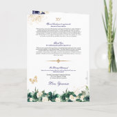 ネイビー王室のブルーフローラティアラバタフライキンセアニェラ プログラム (裏面)