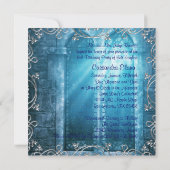 ネイビー王室のブルーホワイトキンセアニェラ 招待状 (裏面)