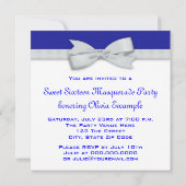 ネイビー王室のブルーマスカレードパーティの招待状 招待状 (裏面)