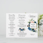 ネイビー王室のブルー赤面ピンクフローラ3折プログラム (スタンド正面)