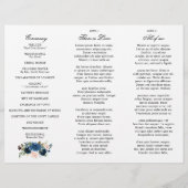 ネイビー王室のブルー赤面ピンクフローラ3折プログラム (裏面)