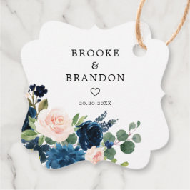 ネイビー王室のブルー赤面ピンクボタニッ結婚クス フェイバータグ