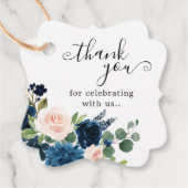 ネイビー王室のブルー赤面ピンクボタニッ結婚クス フェイバータグ (正面)